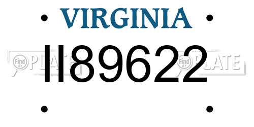 II89622 Virginia License Plate