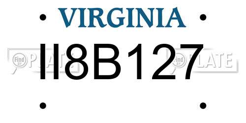 II8B127 Virginia License Plate