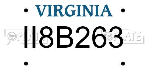 II8B263 Virginia License Plate