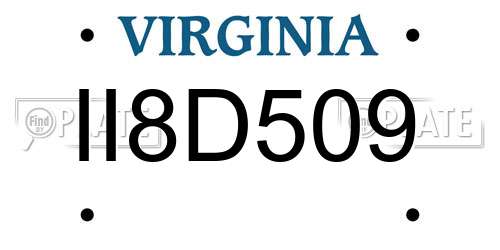 II8D509 Virginia License Plate