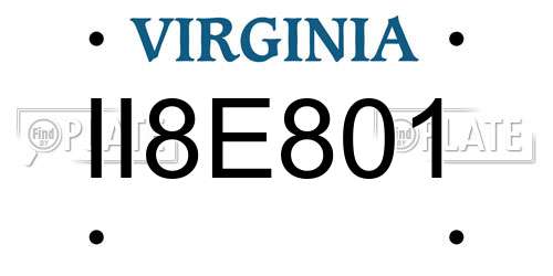 II8E801 Virginia License Plate
