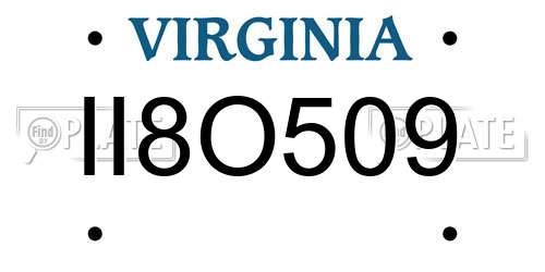 II8O509 Virginia License Plate
