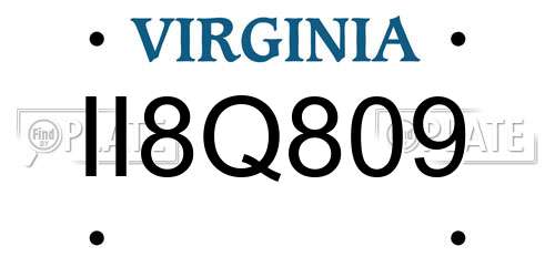 II8Q809 Virginia License Plate