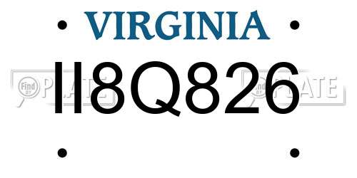 II8Q826 Virginia License Plate