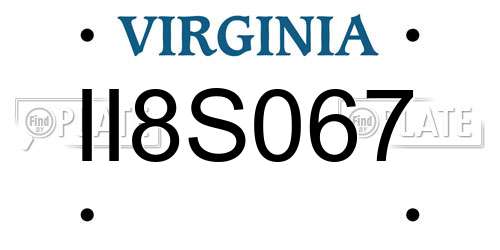 II8S067 Virginia License Plate