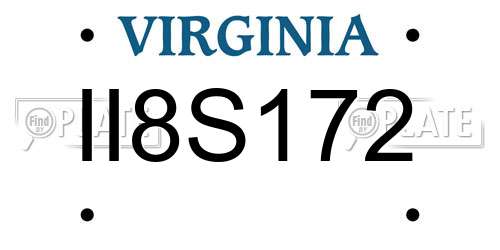 II8S172 Virginia License Plate
