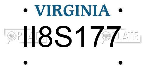 II8S177 Virginia License Plate