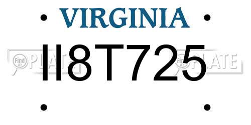 II8T725 Virginia License Plate