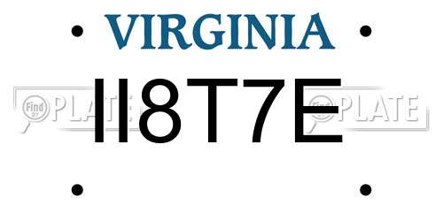 II8T7E Virginia License Plate