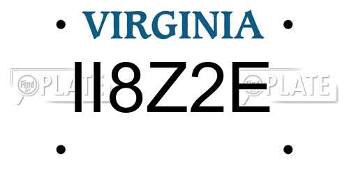 II8Z2E Virginia License Plate
