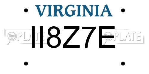 II8Z7E Virginia License Plate