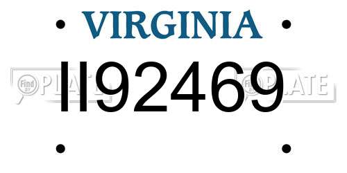 II92469 Virginia License Plate