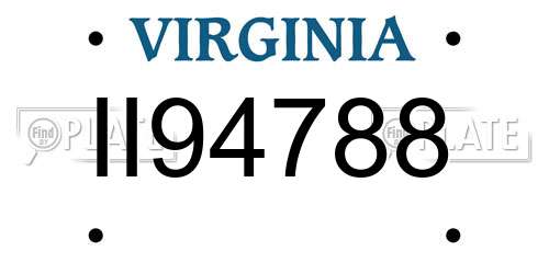 II94788 Virginia License Plate