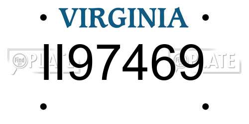 II97469 Virginia License Plate