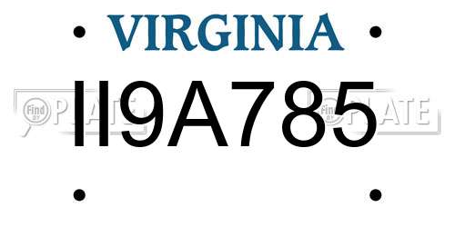 II9A785 Virginia License Plate