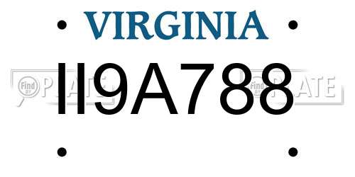 II9A788 Virginia License Plate