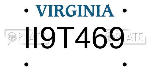 II9T469 Virginia License Plate