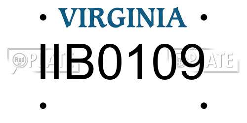 IIB0109 Virginia License Plate
