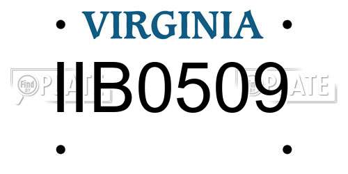 IIB0509 Virginia License Plate