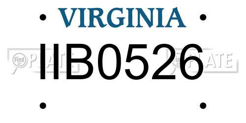 IIB0526 Virginia License Plate