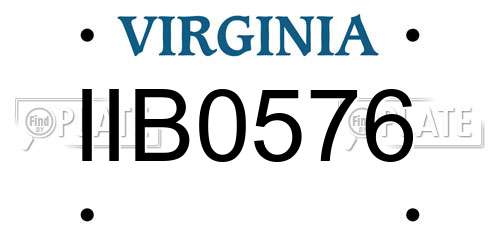 IIB0576 Virginia License Plate