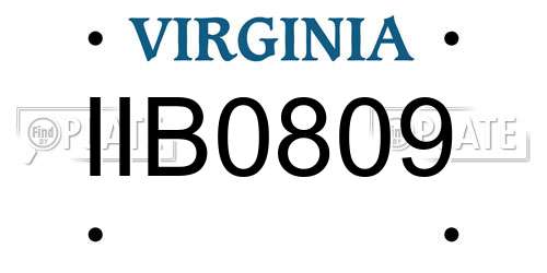 IIB0809 Virginia License Plate
