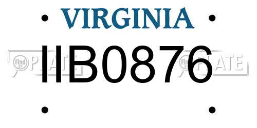 IIB0876 Virginia License Plate