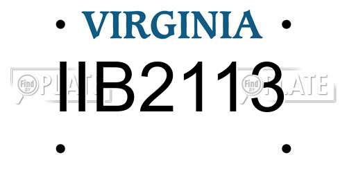 IIB2113 Virginia License Plate