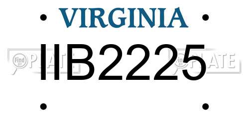 IIB2225 Virginia License Plate