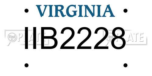 IIB2228 Virginia License Plate
