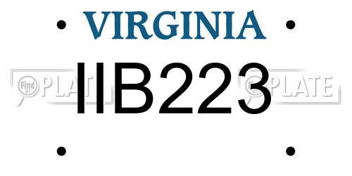 IIB223 Virginia License Plate