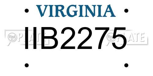 IIB2275 Virginia License Plate