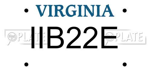 IIB22E Virginia License Plate