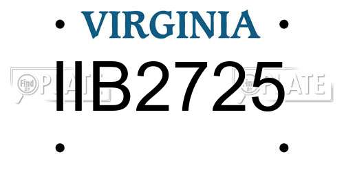 IIB2725 Virginia License Plate