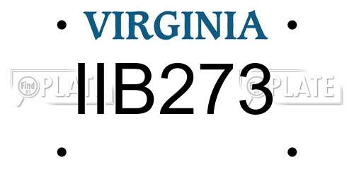 IIB273 Virginia License Plate