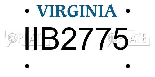 IIB2775 Virginia License Plate