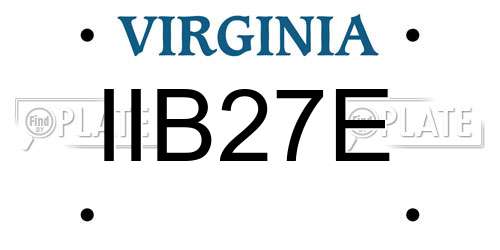 IIB27E Virginia License Plate
