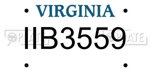 IIB3559 Virginia License Plate