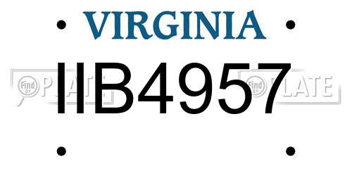 IIB4957 Virginia License Plate