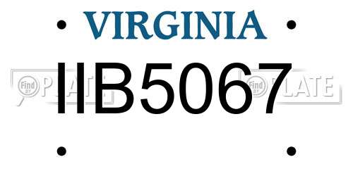 IIB5067 Virginia License Plate