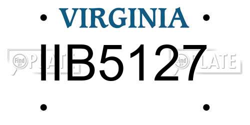 IIB5127 Virginia License Plate
