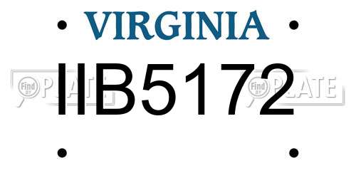 IIB5172 Virginia License Plate