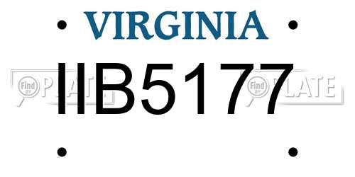 IIB5177 Virginia License Plate