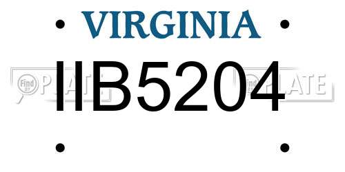 IIB5204 Virginia License Plate
