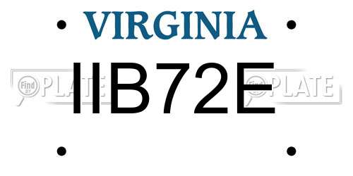 IIB72E Virginia License Plate