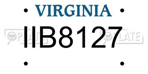 IIB8127 Virginia License Plate