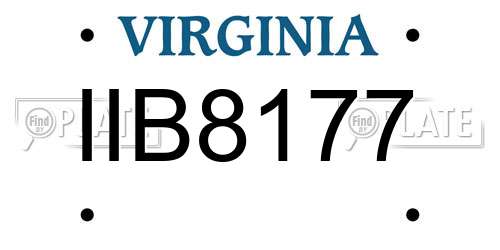 IIB8177 Virginia License Plate