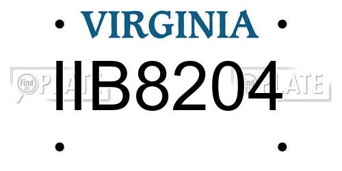 IIB8204 Virginia License Plate