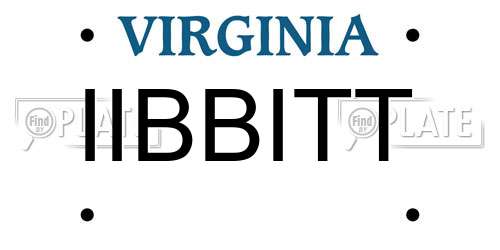 IIBBITT Virginia License Plate