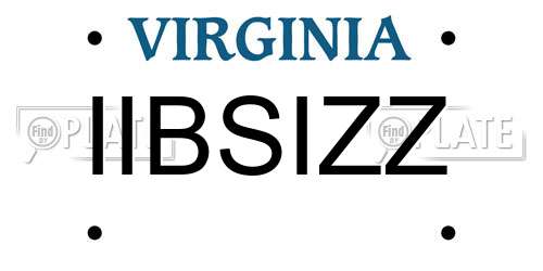 IIBSIZZ Virginia License Plate